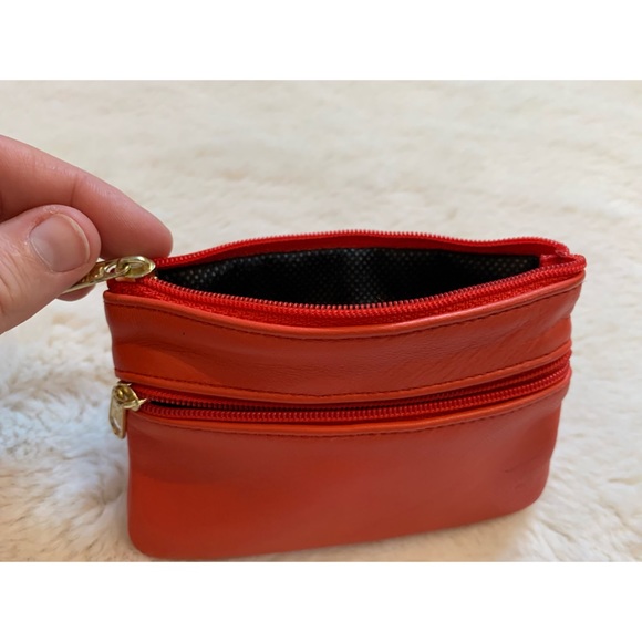 Buttery leather red change purse - made in Spain - Picture 6 of 7